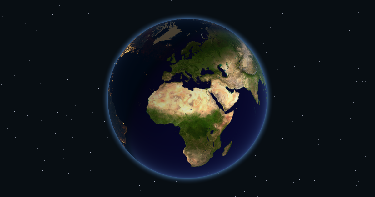 I made a live globe that shows what's happening on Earth right now